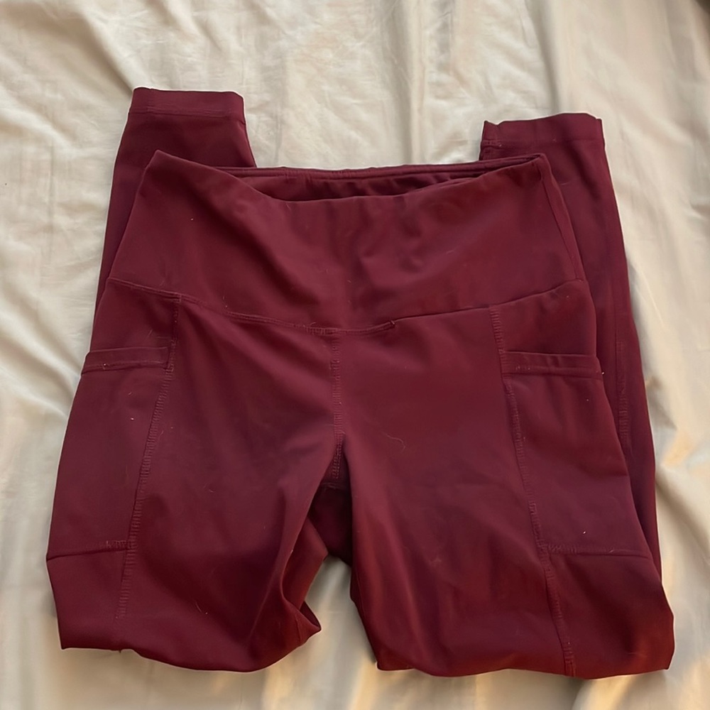 Magenta Yoga Leggings with Pockets